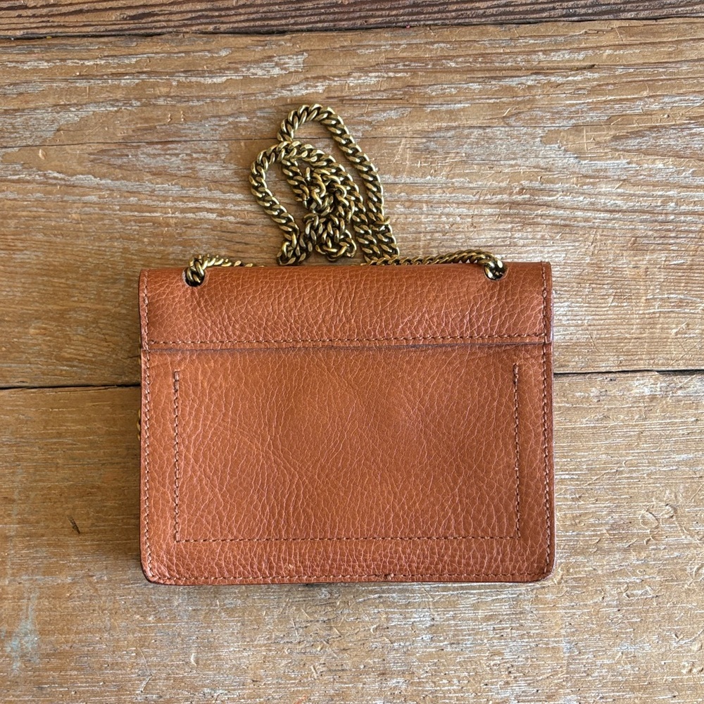 Madewell Tan Pebbled Leather Crossbody with Gold Chain - Picture 4 of 12